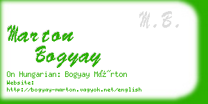 marton bogyay business card